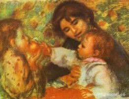 Gabrielle con los hijos de Renoir