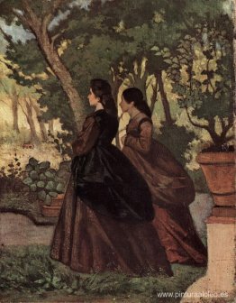 Dos damas en el jardín de Castiglioncello