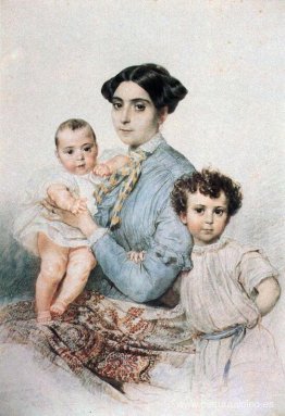 Retrato de Teresa Michele Tittoni con hijos