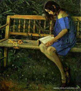 Retrato de Natasha Nesterova (en un banco de jardín)