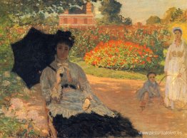 Camille Monet en el jardín