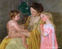 Madre y dos hijos