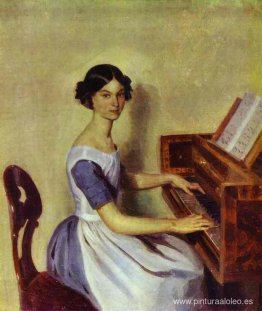 Retrato de Nadezhda P. Zhdanovich al piano