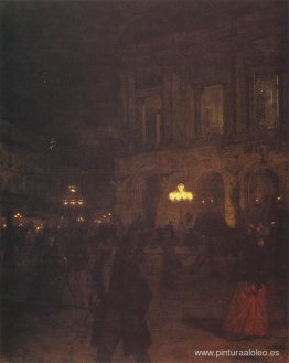 Ópera de París de noche