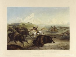 Indios cazando bisontes, lámina 31 del volumen 2 de 'Viajes por