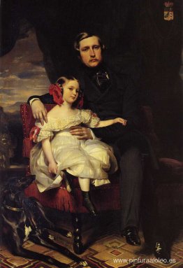 Retrato del Príncipe de Wagram y su hija Malcy Louise Caroline F