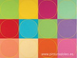 Pintura circular sin título: 12 paneles multicolores, no.1