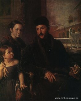 Retrato de D. P. Voyeikov con su hija y la institutriz Miss Soro