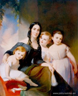 La señora James Robb y sus tres hijos