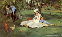 La familia Monet en su jardín de Argenteuil