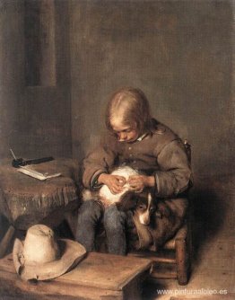 El cazador de pulgas (niño con su perro)