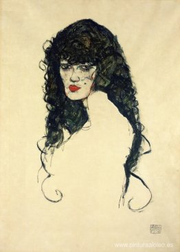 retrato de una mujer con pelo negro