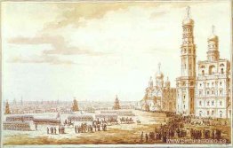 Vista de la plaza Sobornaya en el Kremlin de Moscú