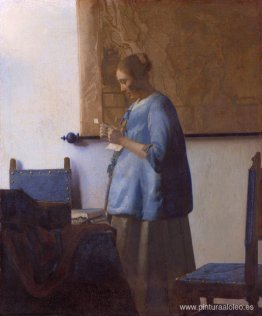 Mujer leyendo una carta (Mujer de Azul leyendo una carta)