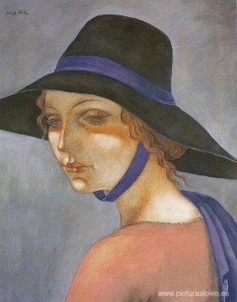 Retrato de una mujer joven con sombrero (Jadwiga Zak)