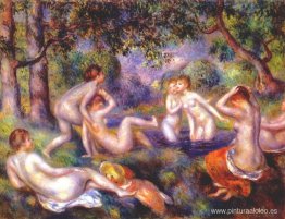 Bañistas en el bosque