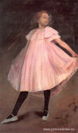 Bailarina con un vestido rosa