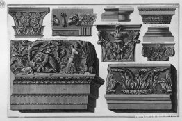 Capiteles y frisos (Jardines Farnese, Villas Romanas)