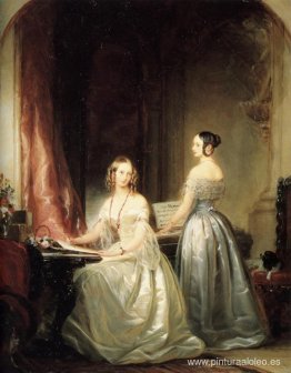 Retrato de las grandes duquesas Olga Nikolaevna y Alexandra Niko