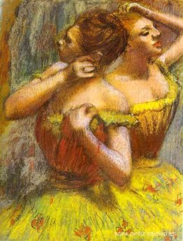 Dos bailarinas (pastel sobre papel)