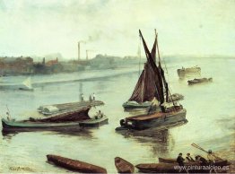 Antiguo Battersea Reach gris y plateado