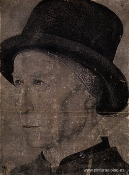 retrato, de, hombre, con, sombrero