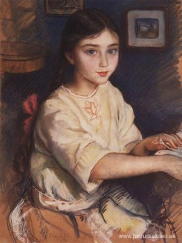 Retrato de O.I. Rybakova en la infancia