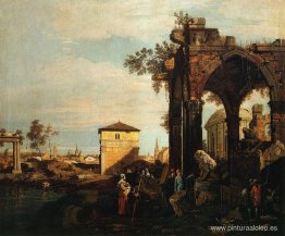 Capriccio con ruinas y Porta Portello en Padua