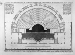 Plano de la primera zona del teatro, la orquesta con sus gradas,