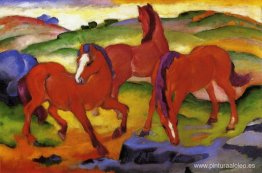 Caballos pastando IV (Los caballos rojos)