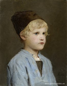 retrato, de, un, niño, con, gorra