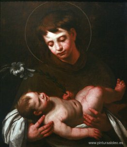 San Antonio de Padua sosteniendo al Niño Jesús