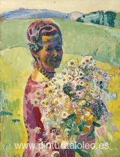 Dama con flores - Anna Amiet con flores